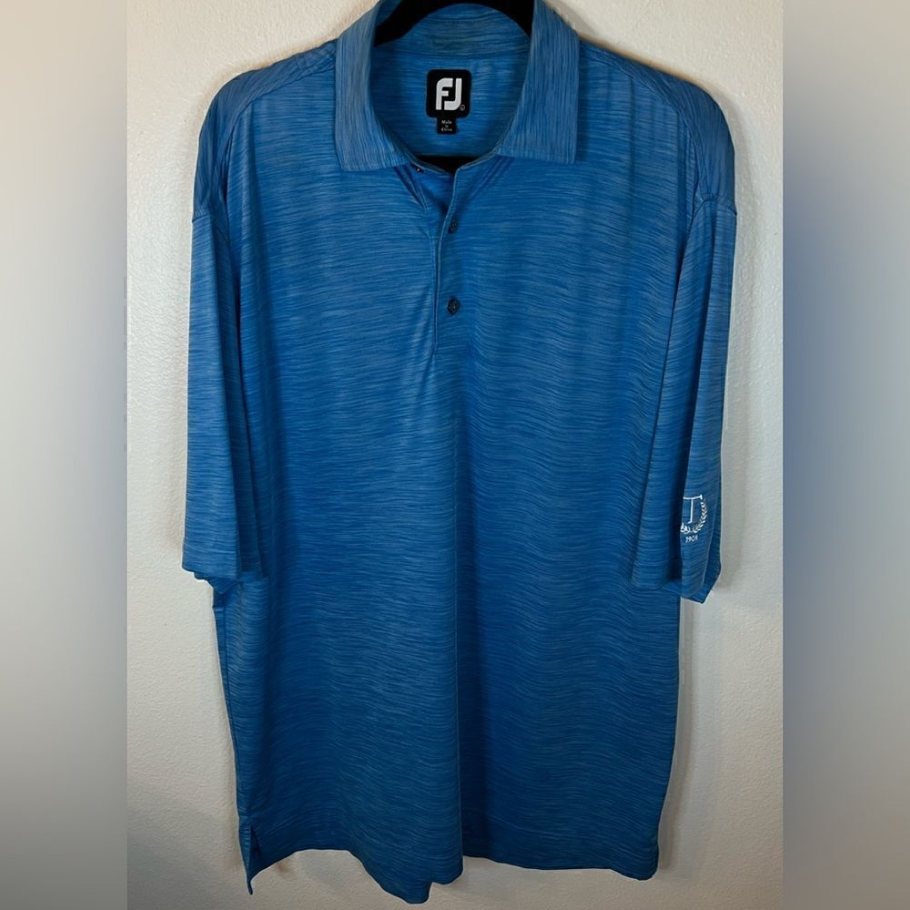 FootJoy FJ Golf Shirt Polo Size Large Blue Branded Short Sleeves